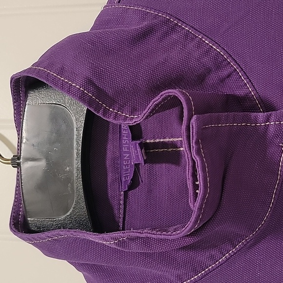 Eileen Fisher Purple Organic Cotton Hemp Boho Jacket Size Medium - Picture 3 of 13